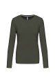 Dames T-shirt lange mouw Kariban K383 DARK KHAKI